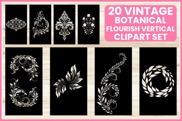 20 Vintage Botanical Flourish Bundle