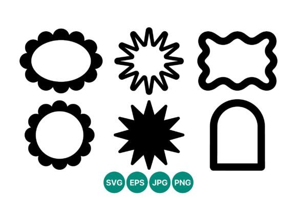 Black Rounded Decorative Shapes Vector: Graphics and Illustrations for Modern Design