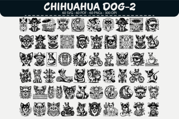 Chihuahua Dog Vector Clipart – 60 Design