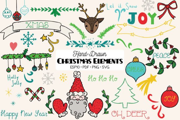 Christmas Decorative Elements Color Graphics and Illustrations
