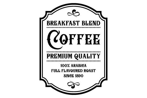 Coffee Jar Label Vintage Decorative EPS