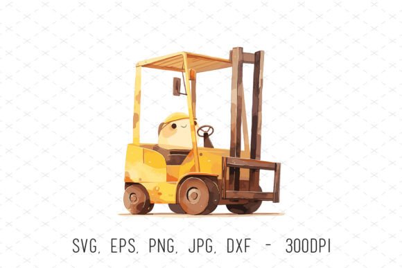 Construction Truck Forklift Nursery Png: Graphics for Creative Projects