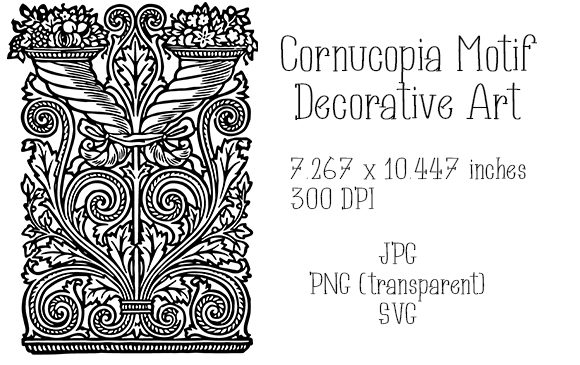 Cornucopia Motif Decorative Art Graphics