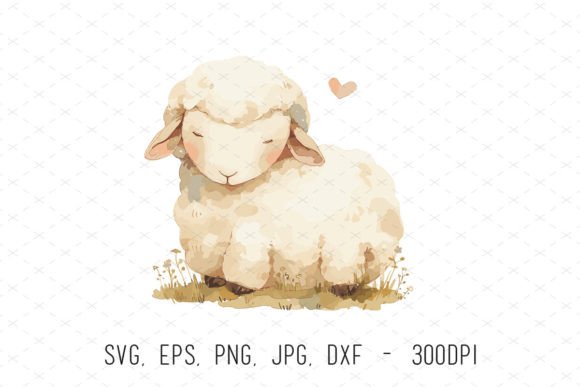 Cute Baby Lamb Sheep Watercolor Clipart: Graphics for Creative Branding