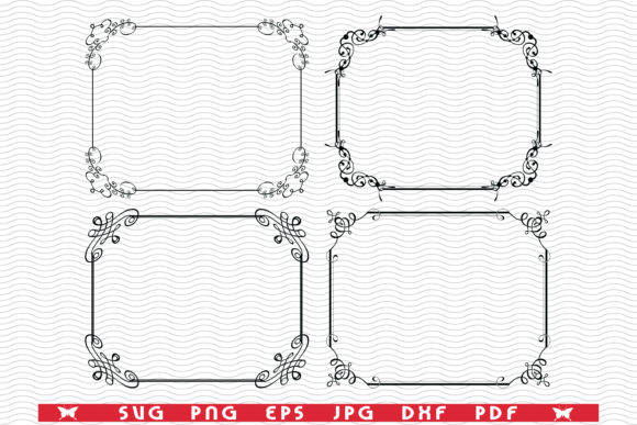 Decorative Frames, Black Silhouettes Graphics