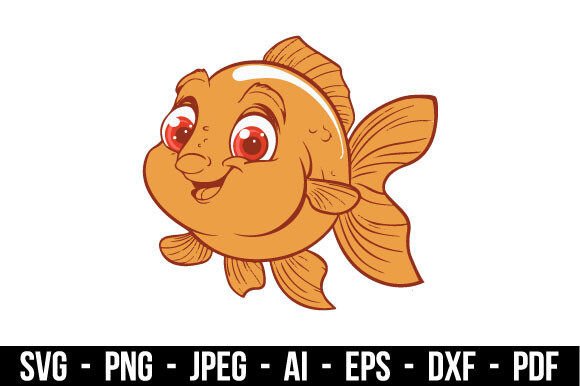 Decorative Golden Fish SVG for Graphics and Illustrations