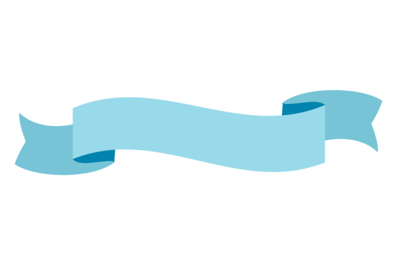 Decorative Ribbon Banner. Blue Vintage B