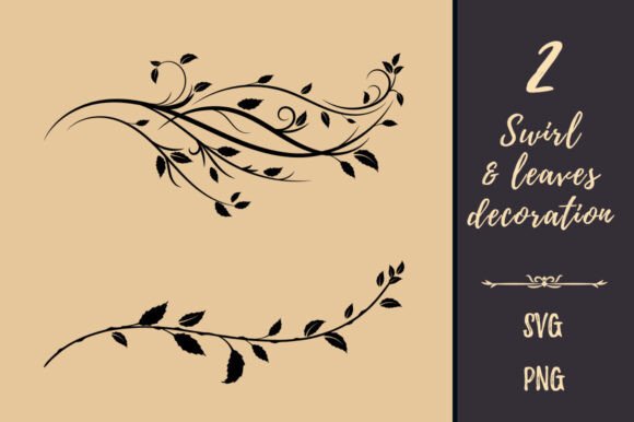 Decorative Swirls and Leaves - Graphics & Illustrations