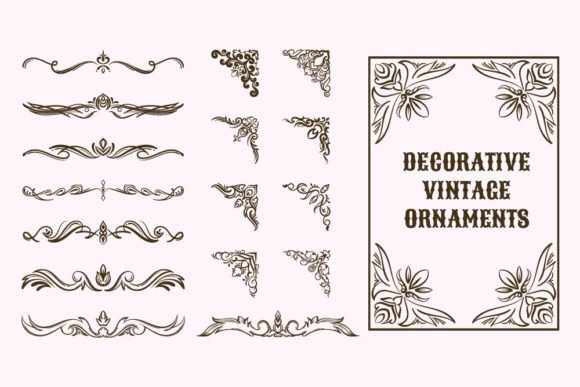 Decorative Vintage Ornaments: Graphics and Illustrations for Editorial Design