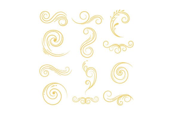 Elegant Decorative Swirls and Flourishes: Graphics for Editorial Excellence