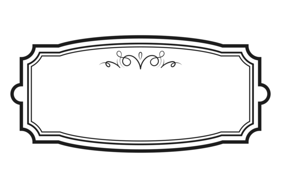 Ornamental Retro Label. Blank Decorative Graphics