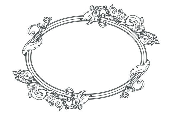 Oval Filigree Border. Decorative Vintage