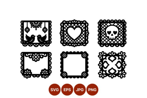 Papel Picado Decorative Mexican Vector Graphics