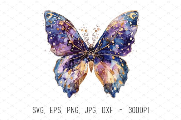 Purple Watercolor Butterfly Clipart Graphics