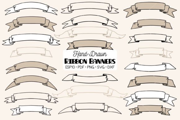 Ribbon Banner Vintage Scroll Graphics