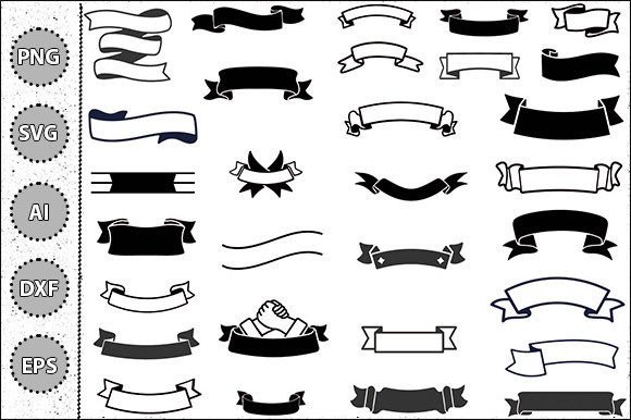 Ribbon Decorative Elements-SVG Cut Files