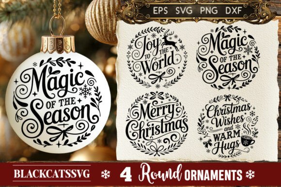 Round Christmas Ornament SVG Bundle – A Must-Have Graphic Design Asset for Handmade Creators