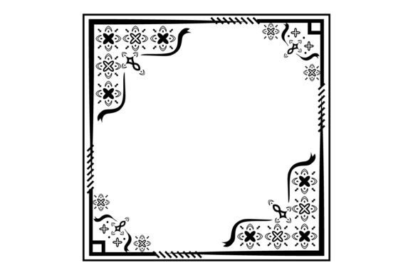 Square Thai Pattern Border Decorative Graphics