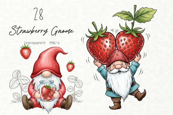 Strawberry Gnome PNG Clipart: Graphics for Creative Branding