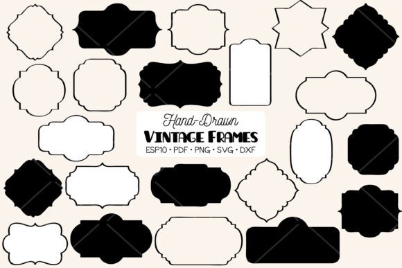 Vintage Frames Decorative Border Label Graphics