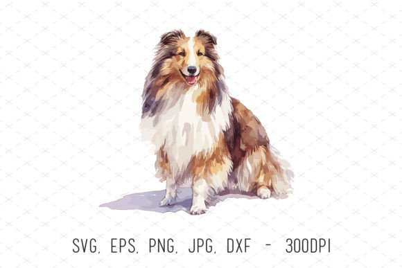 Watercolor Dog Shetland Sheepdog Clipart: Graphics and Illustrations for Crafters